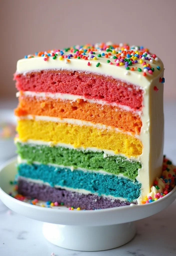 Celebrate Your Baby's Milestone with These 15 Delightful First Tooth Cake Ideas! - 3. Colorful Rainbow Cake