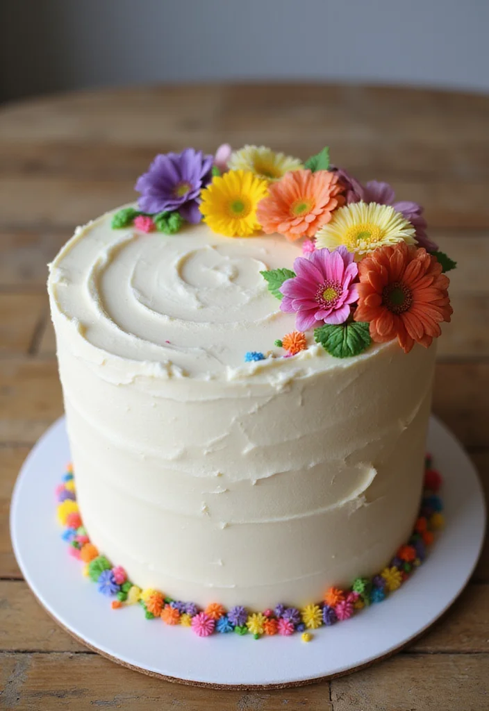 Celebrate Your Baby's Milestone with These 15 Delightful First Tooth Cake Ideas! - 9. Classic Vanilla Buttercream Cake