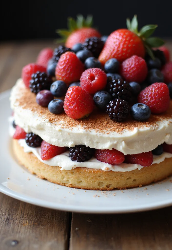 Celebrate with Style: 8 Tiramisu Cake Decoration Ideas for Birthdays! - 2. Fresh Berries Burst