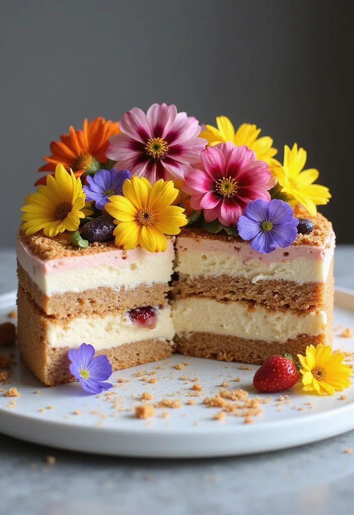 Celebrate with Style: 8 Tiramisu Cake Decoration Ideas for Birthdays! - 3. Edible Flowers Elegance