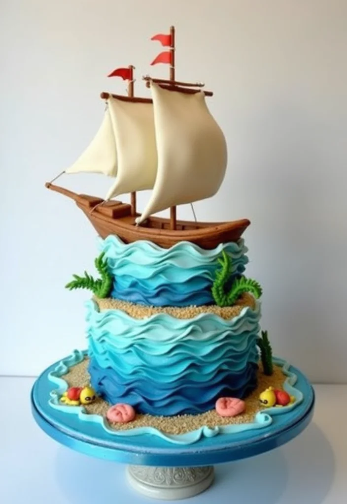 Discover 15 Stunning Moana Cake Designs That Will Leave Everyone in Awe! - 12. Moana Voyage Cake