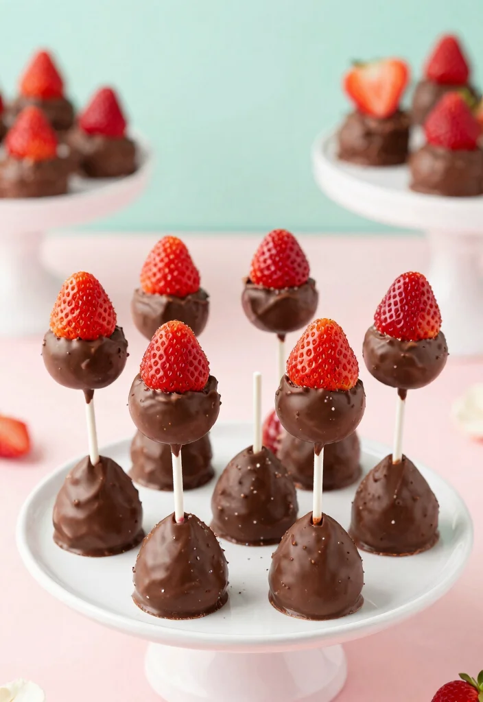 15 Cake Pops Chocolate Ideas Rich Classic Flavor - 10. Strawberry Chocolate Cake Pops 1