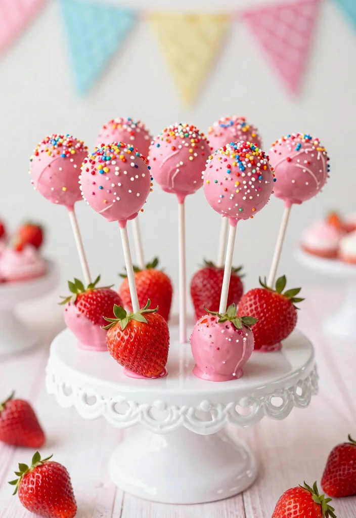 15 Cake Pops Rezepte Ideen Einfach Und Lecker - 1. Fruchtige Erdbeer-Cake Pops 1