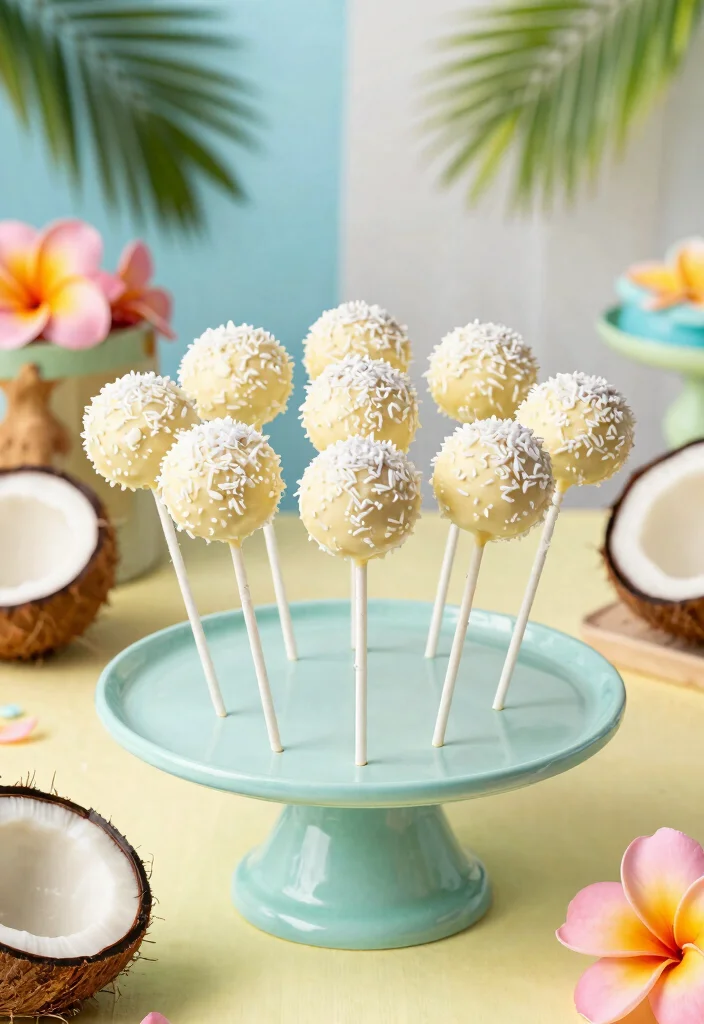 15 Cake Pops Rezepte Ideen Einfach Und Lecker - 4. Vanille-Cake Pops mit Kokosnuss 1