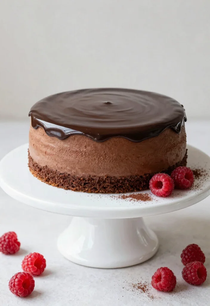15 Chocolate Mousse Cake Design Ideas: Elegant Airy Style - 1. Classic Elegance with Ganache 1