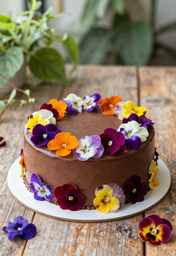 15 Chocolate Mousse Cake Design Ideas: Elegant Airy Style - 2. Floral Fantasy Design 1