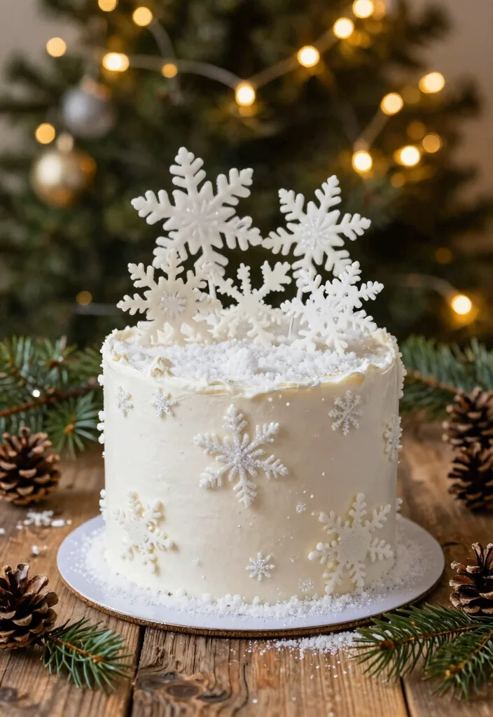 15 Christmas Cake Fondant Ideas: Elegant Holiday Designs - 1. Snowy Winter Wonderland Cake 1