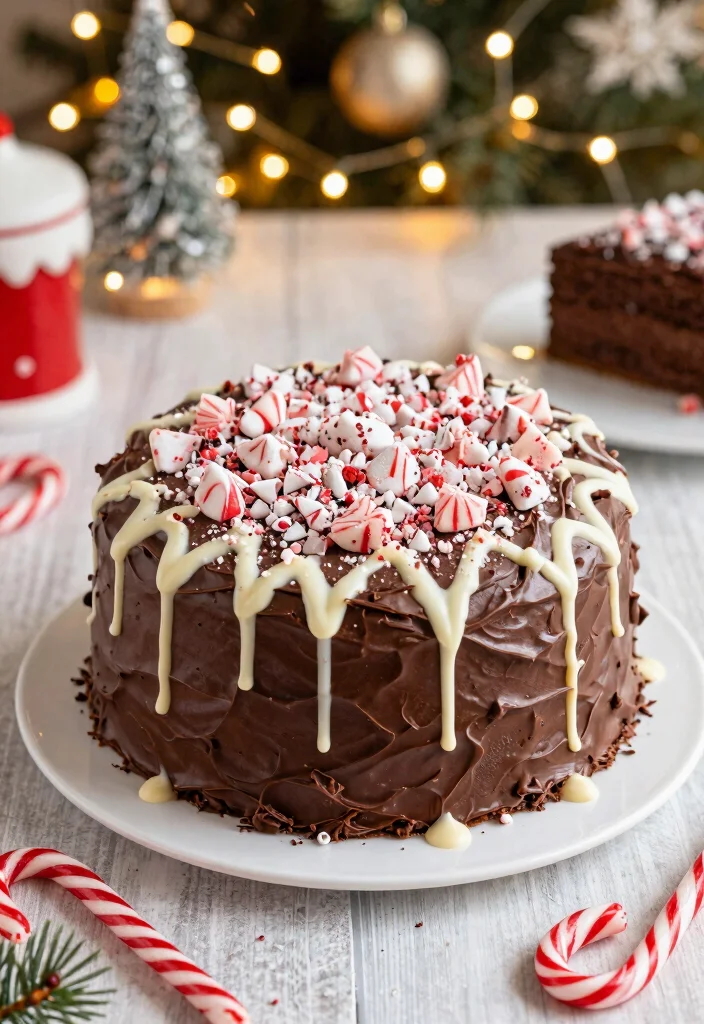 15 Christmas Cake Fondant Ideas: Elegant Holiday Designs - 12. Chocolate Peppermint Cake 1