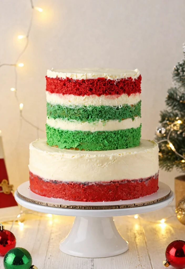 15 Christmas Cake Fondant Ideas: Elegant Holiday Designs - 13. Holiday Layered Cake 1