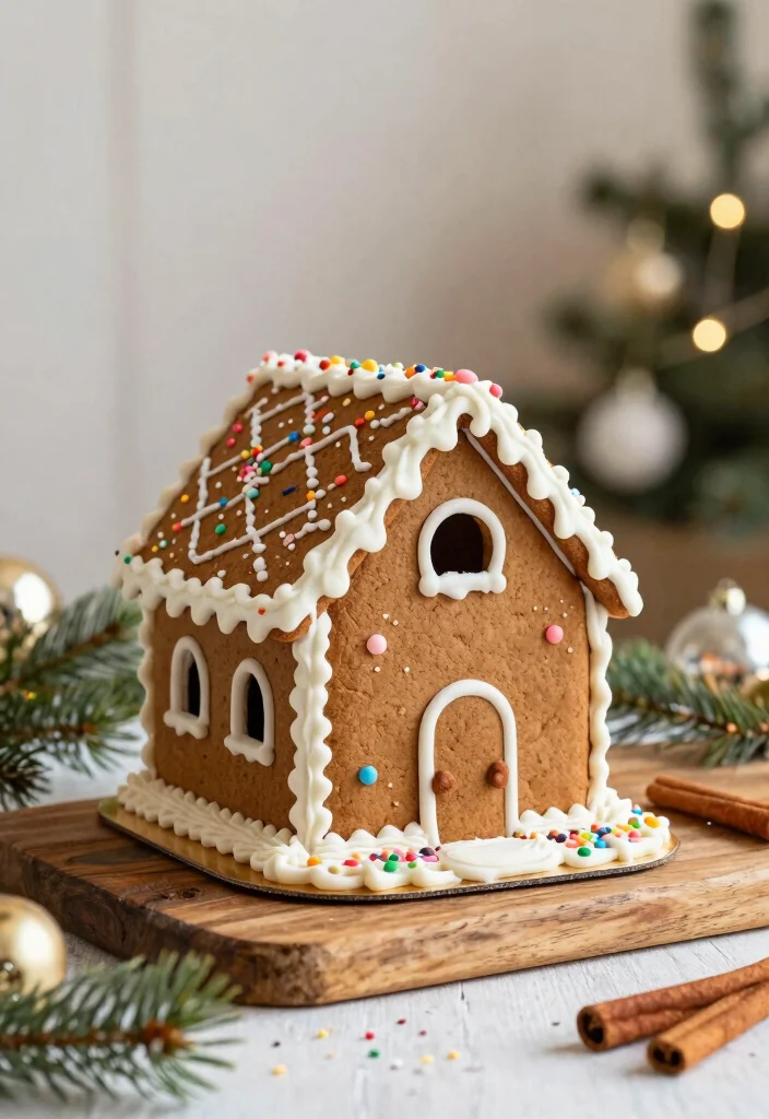 15 Christmas Cake Fondant Ideas: Elegant Holiday Designs - 2. Rustic Gingerbread House Cake 1