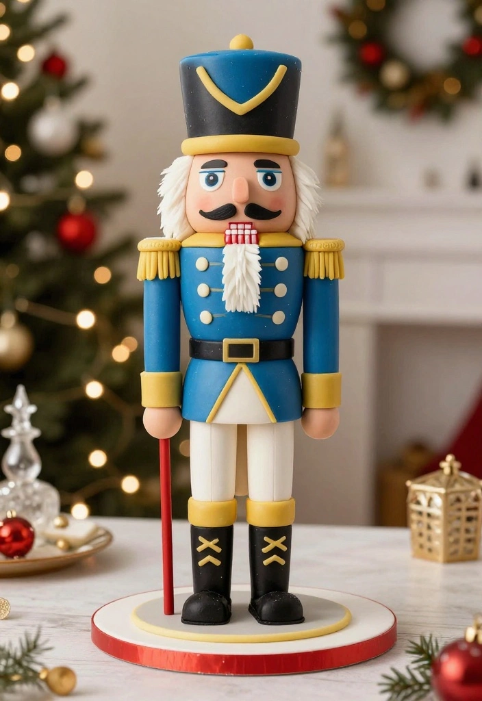15 Christmas Cake Fondant Ideas: Elegant Holiday Designs - 8. Nutcracker Soldier Cake 1