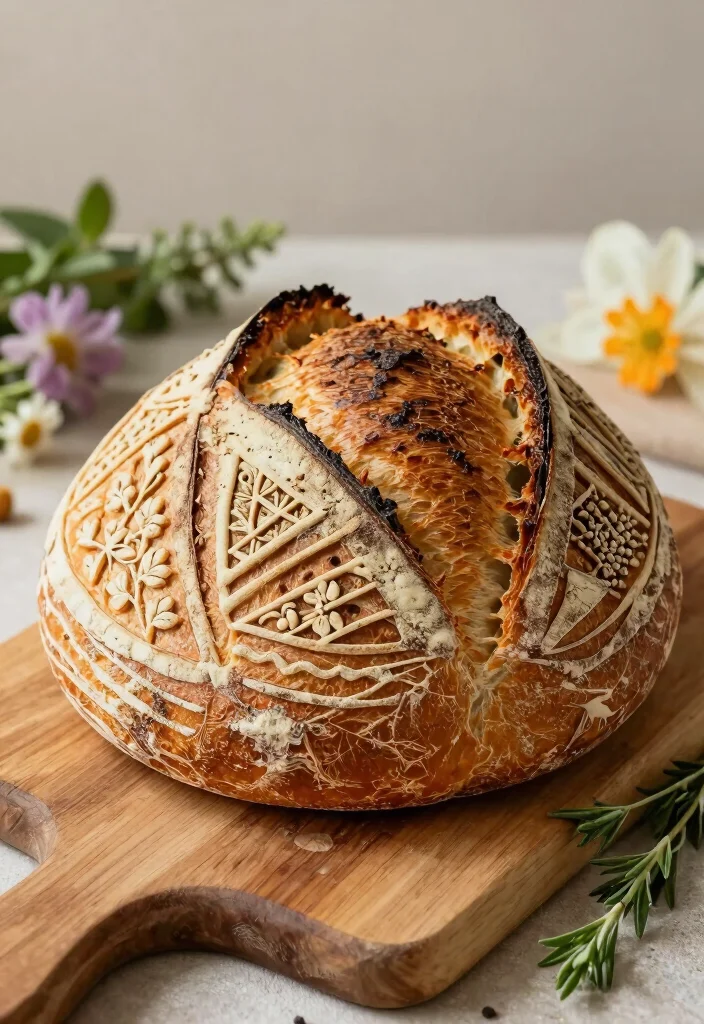 15 Sourdough Bread Art Ideas: Beautiful Scoring Designs - 15. Merging Designs 1