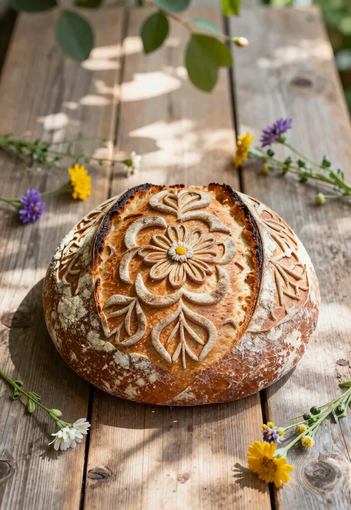 15 Sourdough Bread Art Ideas: Beautiful Scoring Designs - 2. Floral Patterns 1