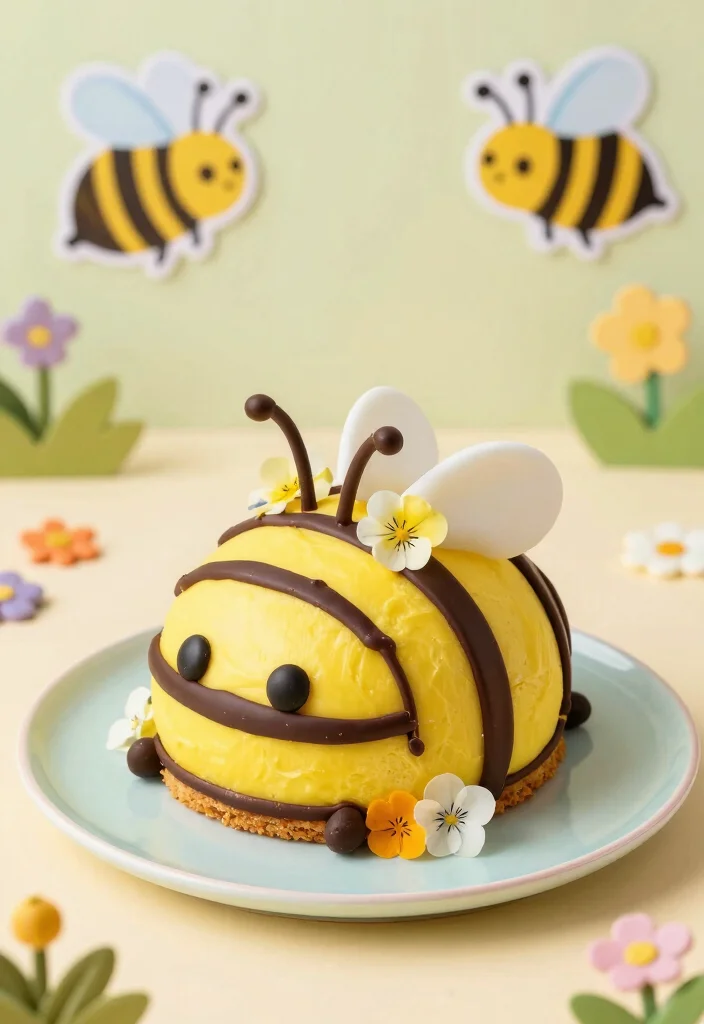 15 Yellow Bento Cake Ideas: Bright, Minimal, Cute Style - 1. Lemon Bee Bento Cake 1