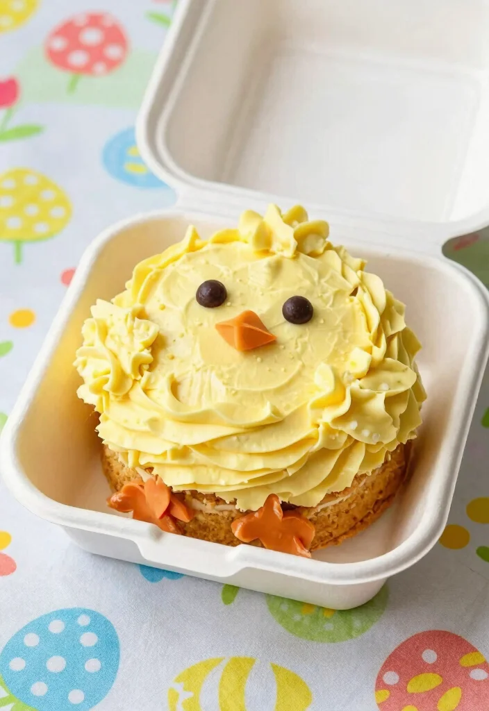 15 Yellow Bento Cake Ideas: Bright, Minimal, Cute Style - 11. Charming Chick Cake 1