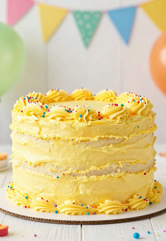 15 Yellow Bento Cake Ideas: Bright, Minimal, Cute Style - 13. Sweet Sunshine Layer Cake 1