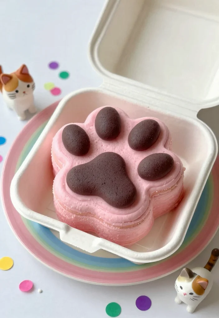 16 Bento Cake Cat Design Ideas Cute Playful Aesthetic - 2. Playful Cat Paw Cake 1