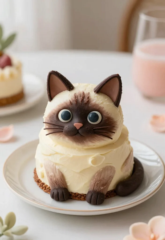 16 Bento Cake Cat Design Ideas Cute Playful Aesthetic - 5. Siamese Cat Cake 1