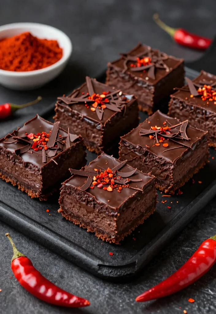 16 Chocolate Cheesecake Bars Ideas: Rich Fudgy Treats - 11. Spicy Chocolate Cheesecake Bars 1