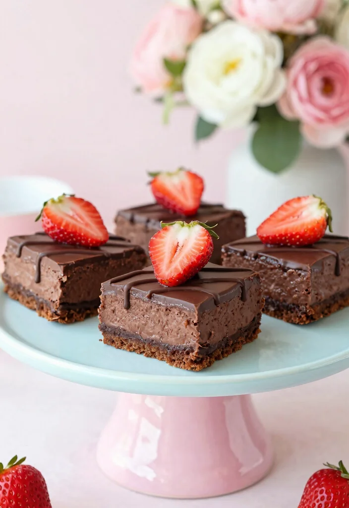 16 Chocolate Cheesecake Bars Ideas: Rich Fudgy Treats - 16. Chocolate Strawberry Cheesecake Bars 1