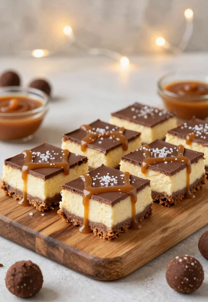 16 Chocolate Cheesecake Bars Ideas: Rich Fudgy Treats - 5. Salted Caramel Chocolate Cheesecake Bars 1