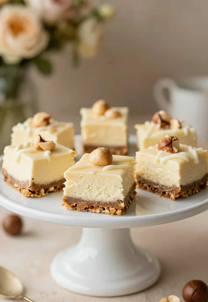 16 Chocolate Cheesecake Bars Ideas: Rich Fudgy Treats - 6. White Chocolate and Macadamia Nut Cheesecake Bars 1