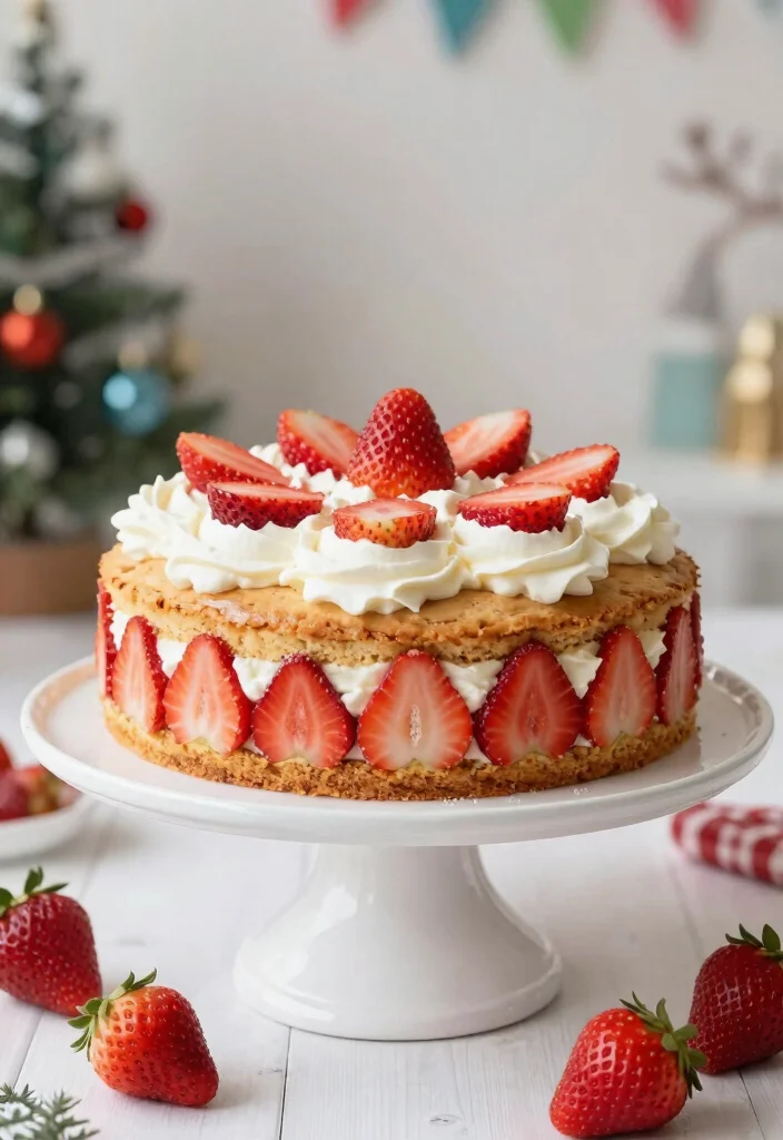 16 Christmas Coffee Cake Ideas: Warm Sweet Morning Treats - 15. Strawberry Shortcake Coffee Cake 1