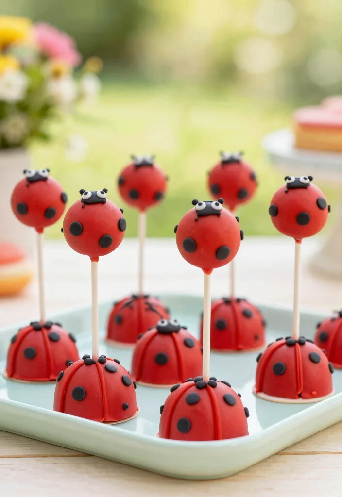 16 Ladybug Cake Pops Ideas: Cute Cartoon Treats - 1. Classic Ladybug Cake Pops 1