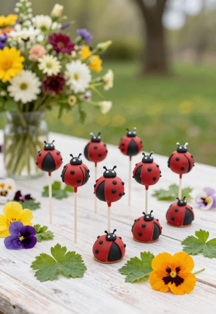 16 Ladybug Cake Pops Ideas: Cute Cartoon Treats - 10. Ladybug Cake Pops for Spring Parties 1