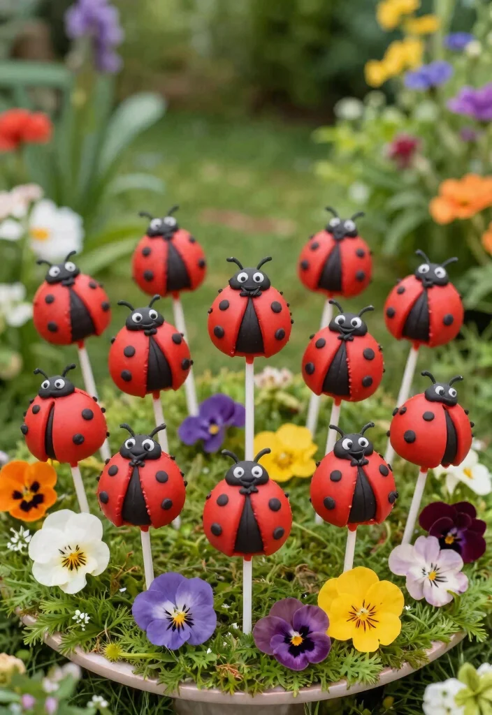 16 Ladybug Cake Pops Ideas: Cute Cartoon Treats - 14. Ladybug Cake Pops for Garden Parties 1
