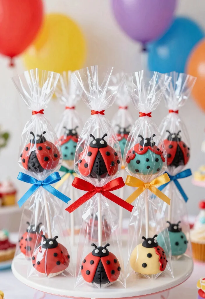 16 Ladybug Cake Pops Ideas: Cute Cartoon Treats - 15. Ladybug Cake Pops as Party Favors 1