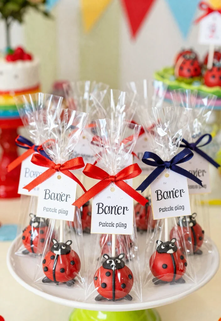 16 Ladybug Cake Pops Ideas: Cute Cartoon Treats - 16. Ladybug Cake Pops with Personalized Tags 1