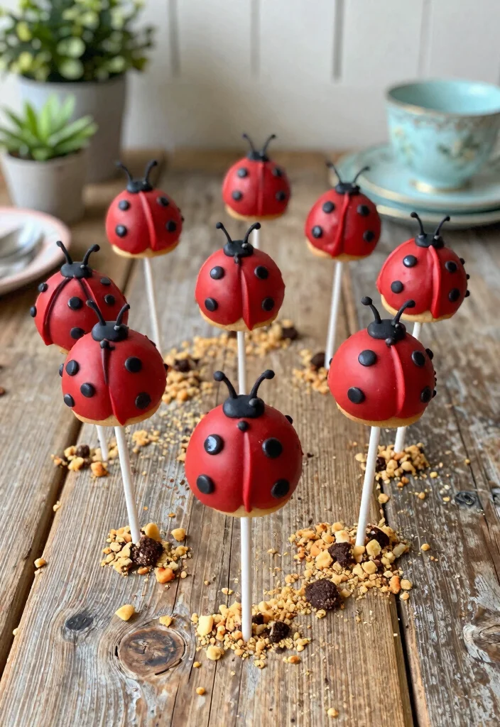 16 Ladybug Cake Pops Ideas: Cute Cartoon Treats - 4. Cookie Ladybug Cake Pops 1
