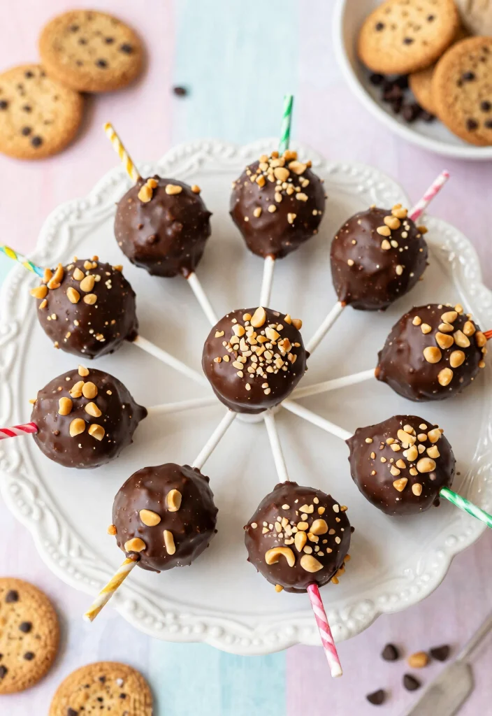 16 No Bake Cake Pops Ideas: Easy Mess-Free Treats - 1. Chocolate Peanut Butter Bliss Cake Pops 1