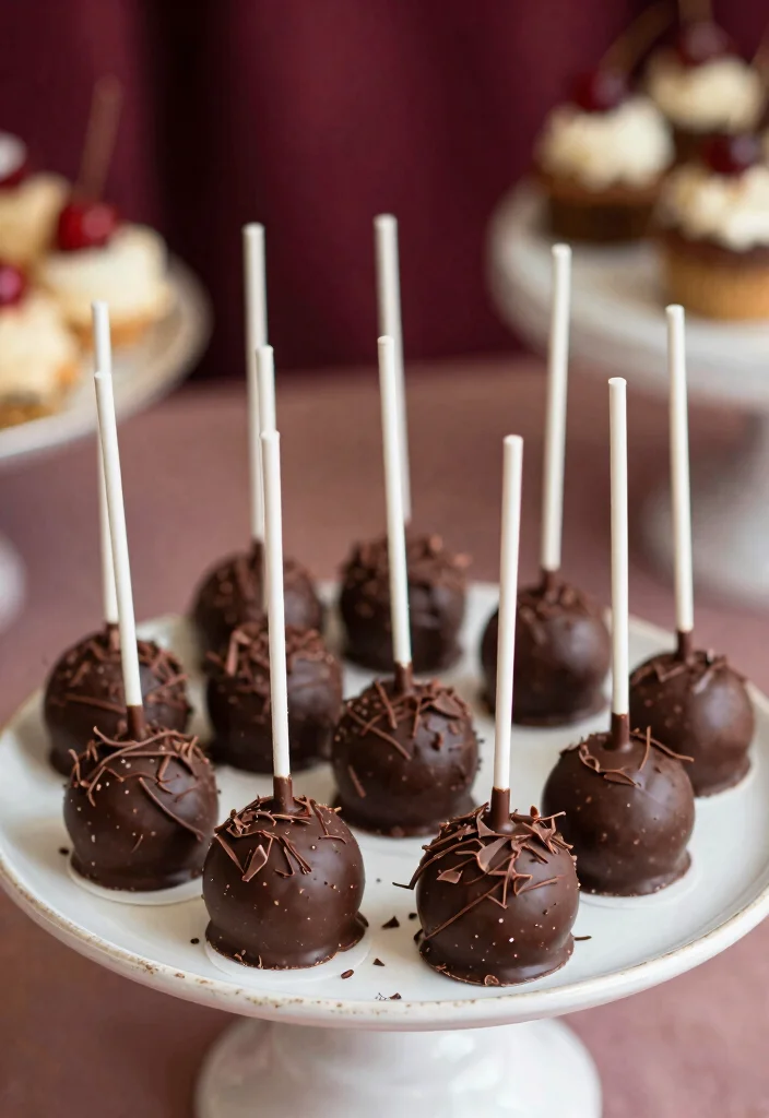16 No Bake Cake Pops Ideas: Easy Mess-Free Treats - 16. Chocolate Cherry Cake Pops 1