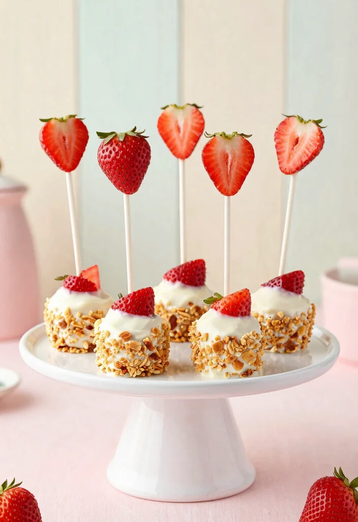 16 No Bake Cake Pops Ideas: Easy Mess-Free Treats - 5. Strawberry Shortcake Cake Pops 1