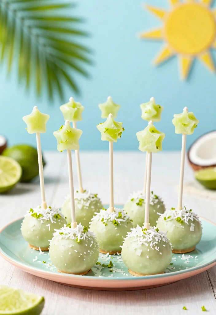 16 No Bake Cake Pops Ideas: Easy Mess-Free Treats - 9. Coconut Lime Cake Pops 1