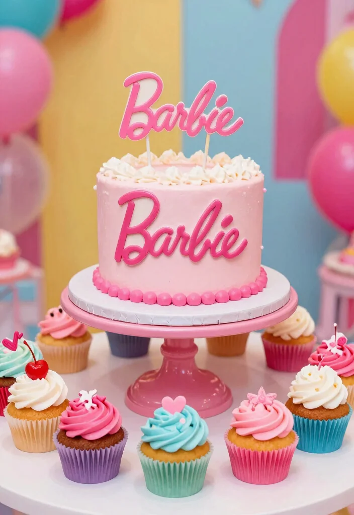 16 Princess Barbie Cake Ideas: Magical Fairytale Designs - 11. Barbie Cute Cupcake Cake 1