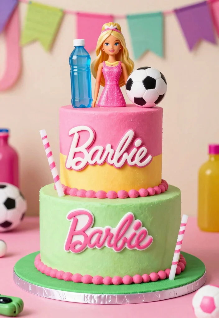 16 Princess Barbie Cake Ideas: Magical Fairytale Designs - 13. Barbie Sports Cake 1
