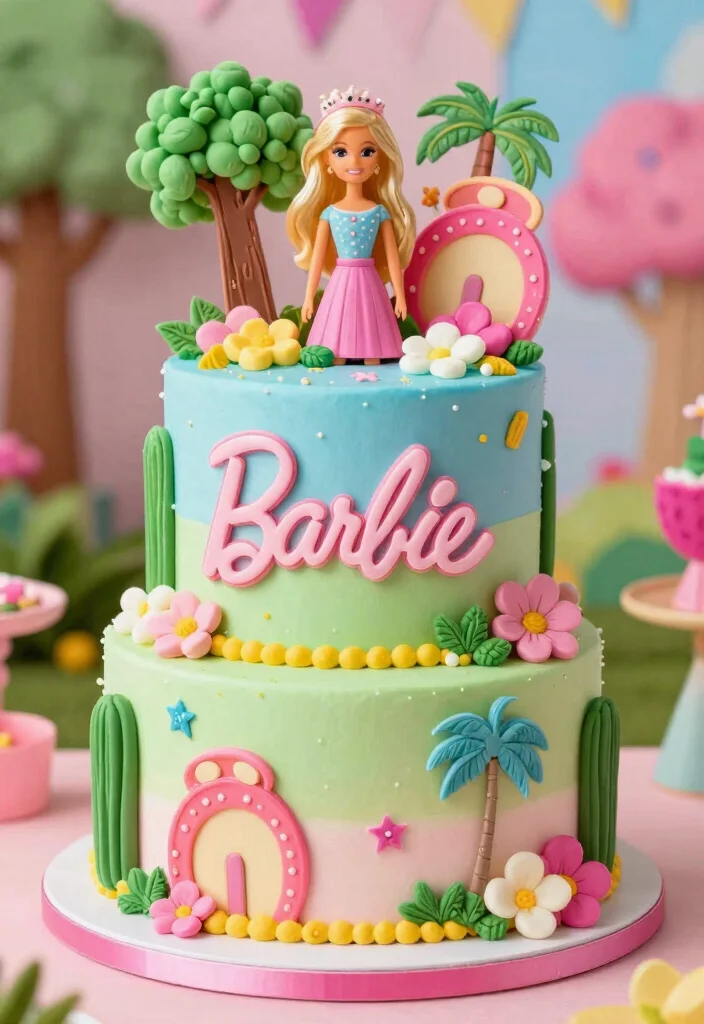 16 Princess Barbie Cake Ideas: Magical Fairytale Designs - 15. Barbie Adventure Cake 1