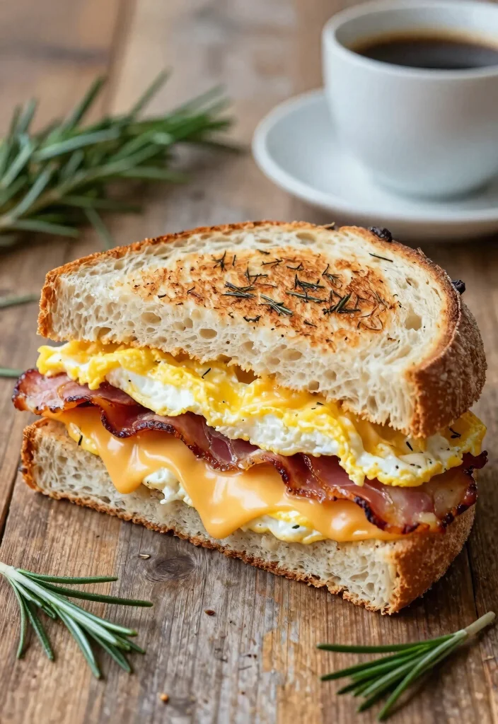16 Rosemary Sourdough Bread Ideas: Savory Artisan Loaves - 15. Rosemary Sourdough Breakfast Sandwich 1