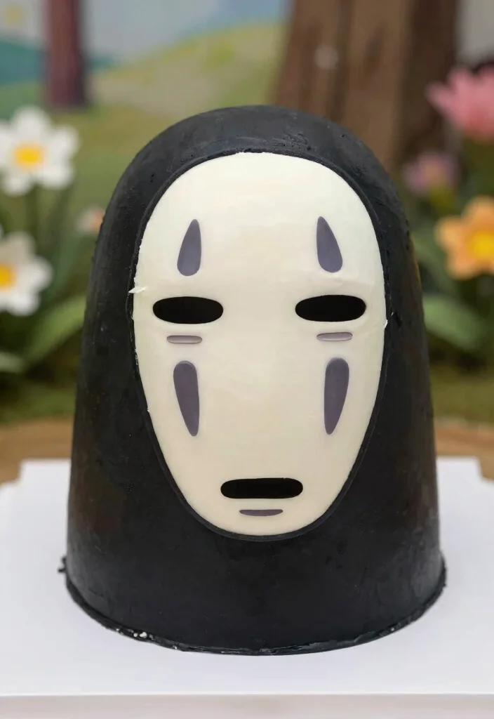 17 Anime Birthday Cake Ideas Colorful Character Themes - 13. Spirited Away’s No-Face Cake 1