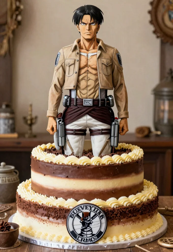 17 Anime Birthday Cake Ideas Colorful Character Themes - 8. Attack on Titan’s Titan-sized Cake 1