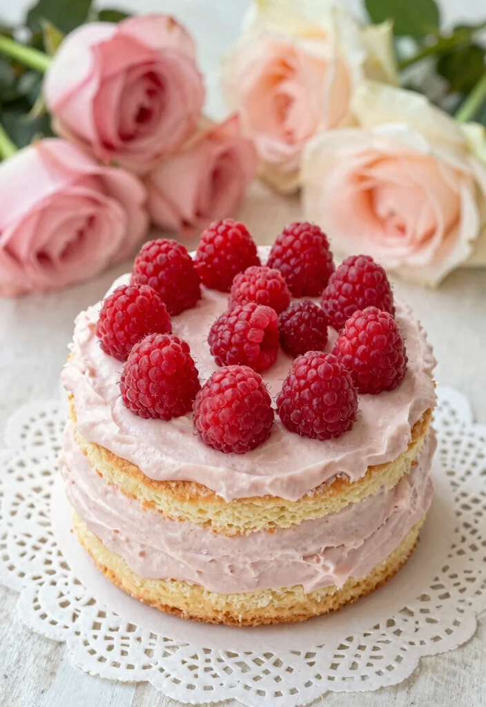 17 Bento Cake Valentines Ideas: Sweet Romantic Minis - 7. Raspberry Rose Delight 1