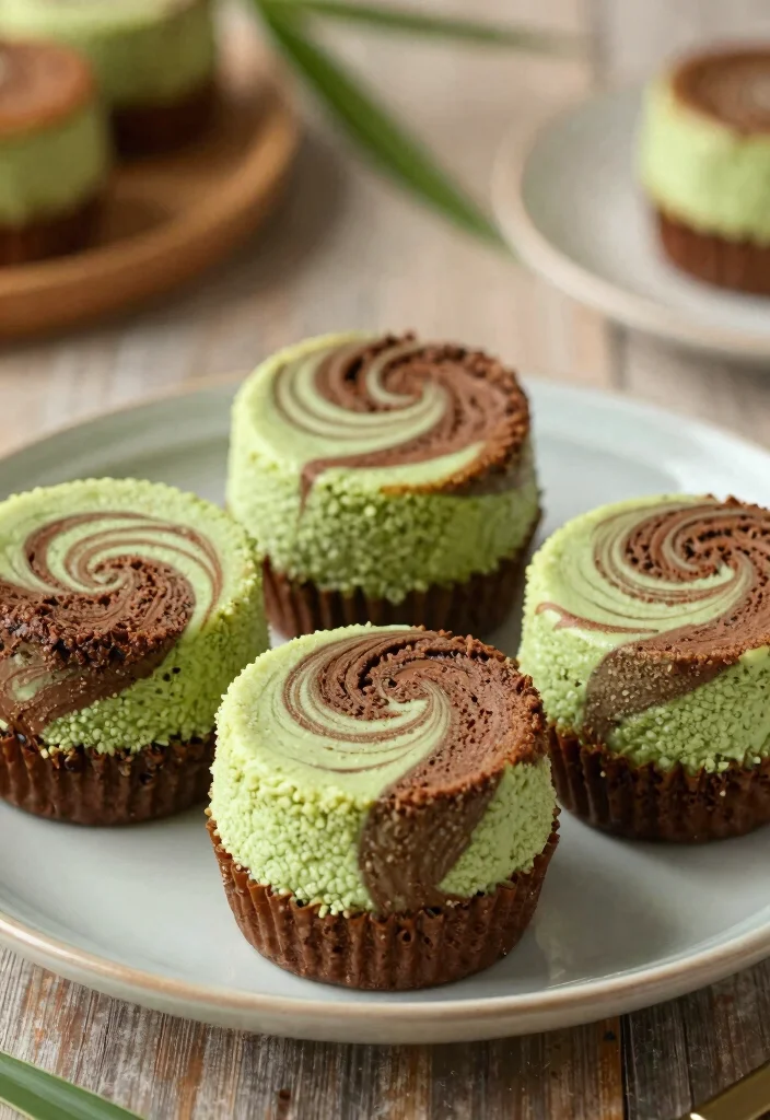 17 Cheesecake Cupcakes Recipe Ideas Mini Creamy Desserts - 11. Choco-Matcha Marble Cheesecake Cupcakes 1