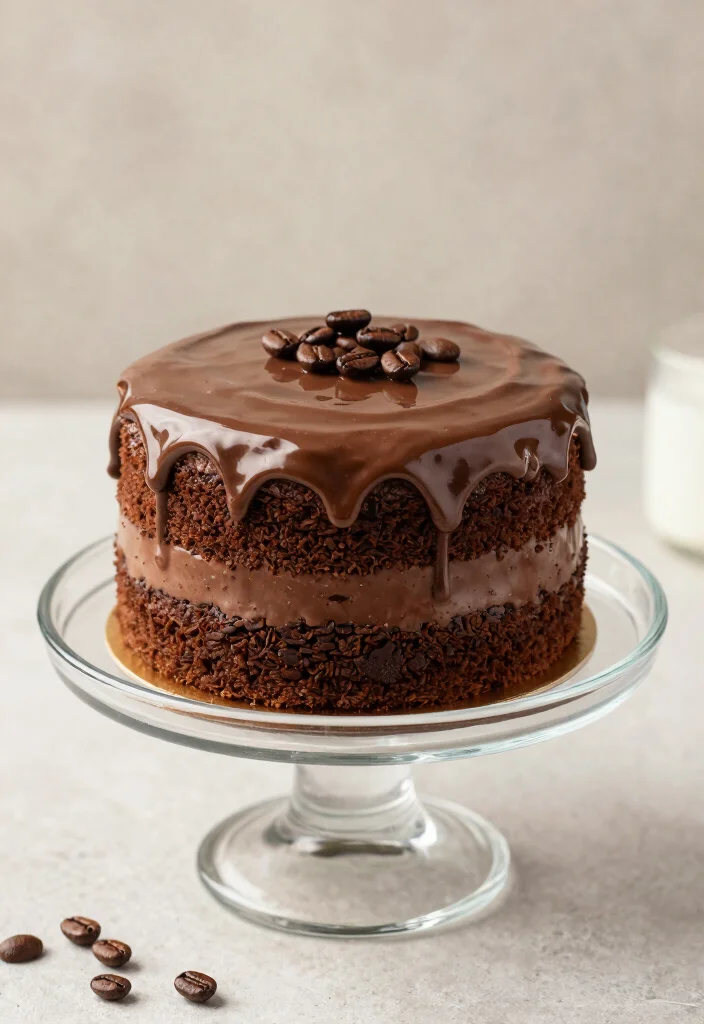 17 Chocolate Drip Cake Ideas Dramatic Party Centerpieces - 11. Mocha Chocolate Drip Cake 1