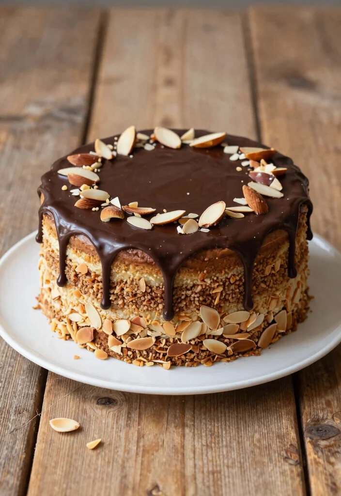 17 Chocolate Drip Cake Ideas Dramatic Party Centerpieces - 12. Almond Chocolate Drip Cake 1