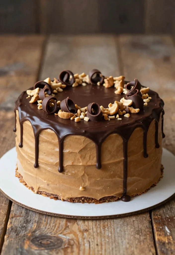 17 Chocolate Drip Cake Ideas Dramatic Party Centerpieces - 6. Peanut Butter Chocolate Drip Cake 1
