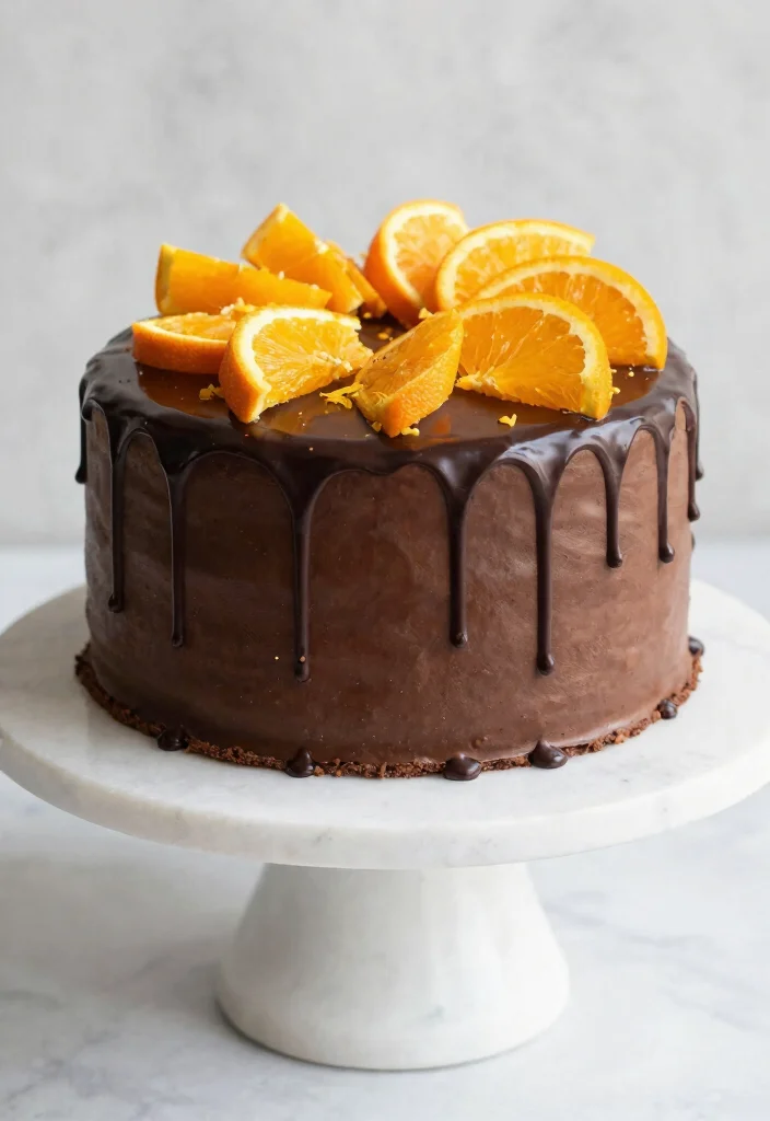 17 Chocolate Drip Cake Ideas Dramatic Party Centerpieces - 7. Orange Zest Chocolate Drip Cake 1