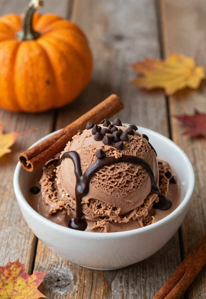 17 Chocolate Pumpkin Cake Ideas: Cozy Fall Dessert - 10. Chocolate Pumpkin Ice Cream 1